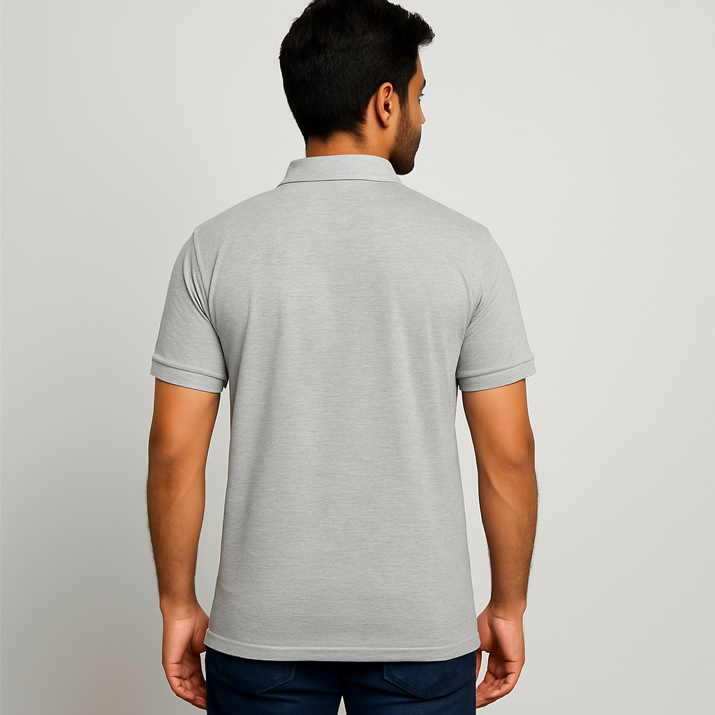Men's Polo T Shirt Grey Melange