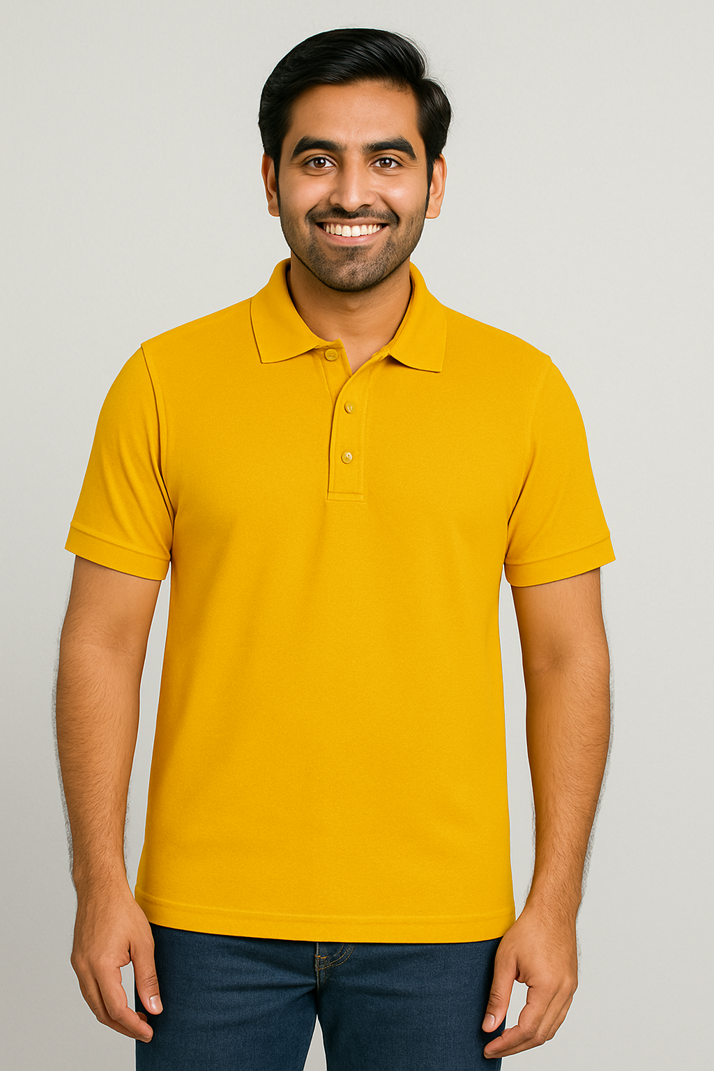 Men's Polo T Shirt Mustard Yellow