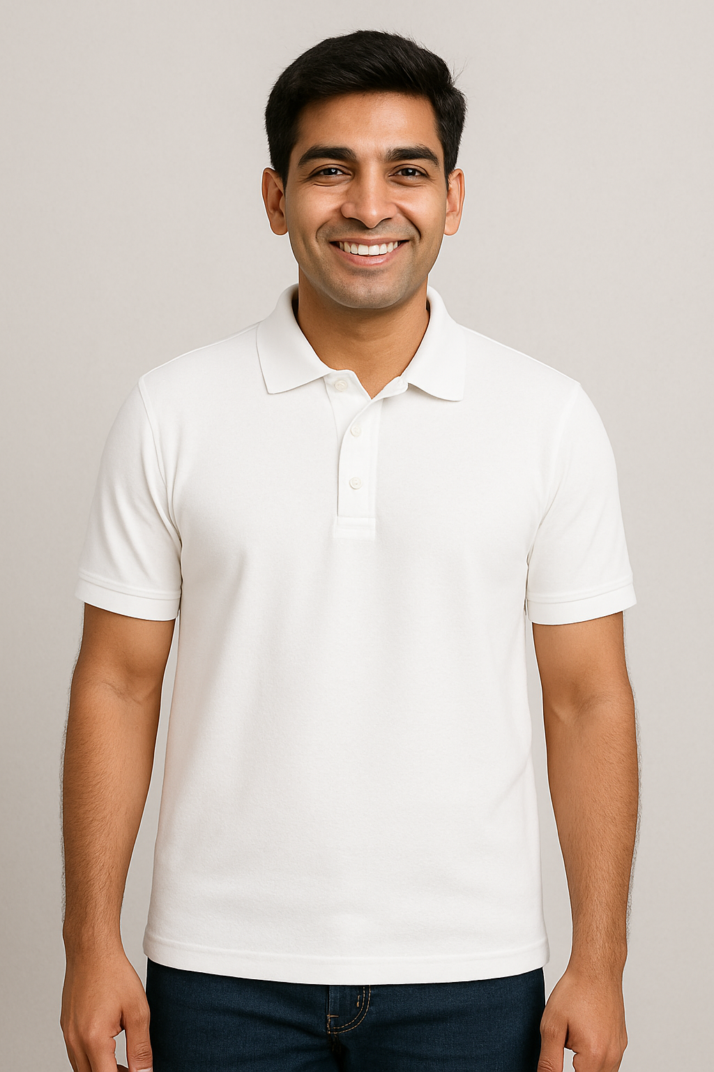 Men's Polo T Shirt White