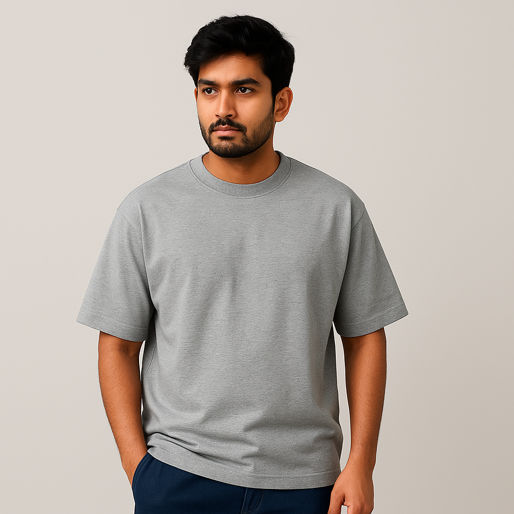 Classic Grey Melange Oversized T-Shirt