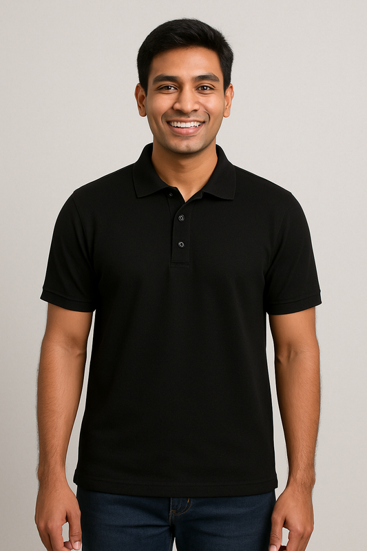 Men's Polo T Shirt Black