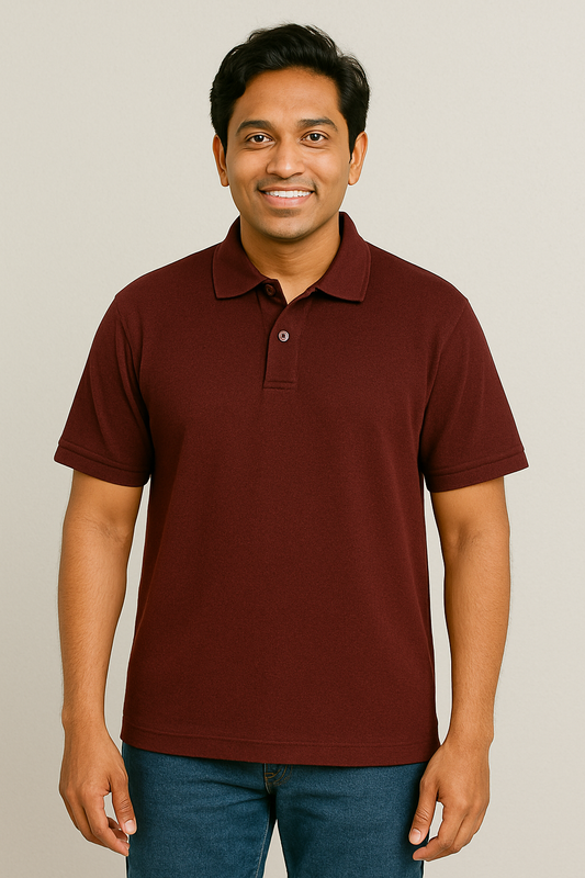 Men's Polo T Shirt Maroon