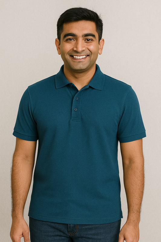 Men's Polo T Shirt Petrol Blue