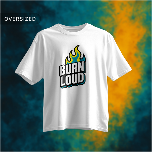 Tribe Origin  burn loud blue fire Oversized Tshirt