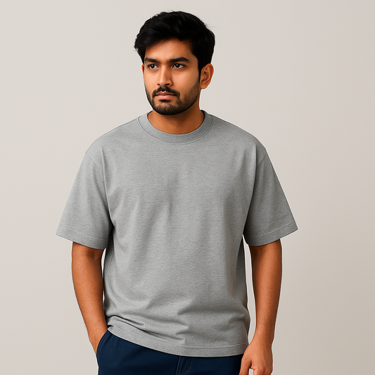 Classic Grey Melange Oversized T-Shirt